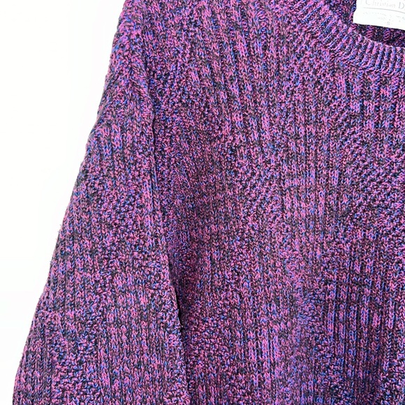VINTAGE CHRISTIAN DIOR PURPLE KNIT SWEATER - Picture 5 of 13